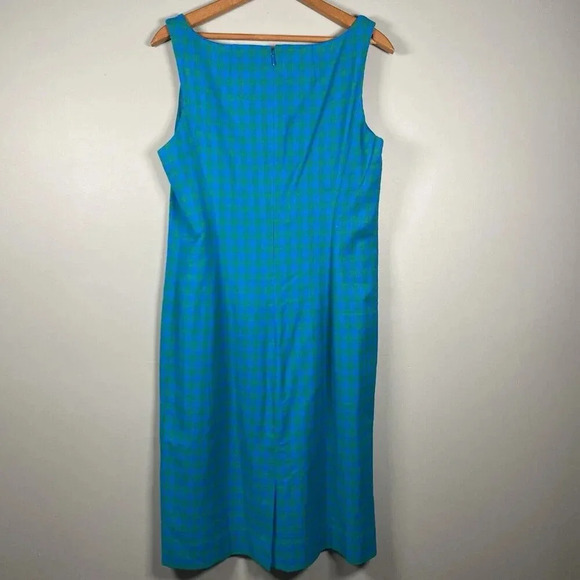 J.Crew Sheath Dress in Colorful Deep Blues Gingham Size 10 Preppy ($198) Classic - Picture 5 of 16